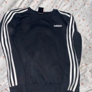 Black with white stripes Adidas pullover